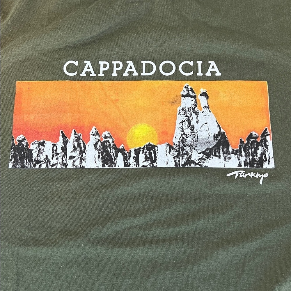 Turkey Travel Cappadocia Graphic TShirt Green Size XL
